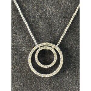 Sterling Silver Double Circle Necklace made of 925 sterling silver 18"